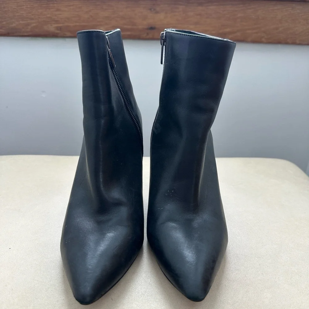 Vince Camuto Black Leather Ankle Boots - Picture 3 of 9